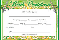Free Birth Certificate Template (Word, Pdf) – Excel Tmp for Fresh Official Birth Certificate Template