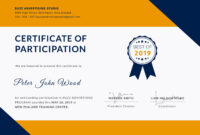 Free Certificate For Outstanding Participation Template In Adobe throughout Free Templates For Certificates Of Participation