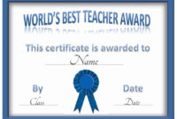 Free Certificate Of Appreciation For Teachers | Customize Online for Amazing Best Teacher Certificate Templates Free