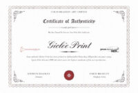 Free Certificate Of Authenticity Photography Template - Oahubeachweddings in Photography Certificate Of Authenticity Template