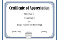 New Free Certificate Of Appreciation Template Downloads