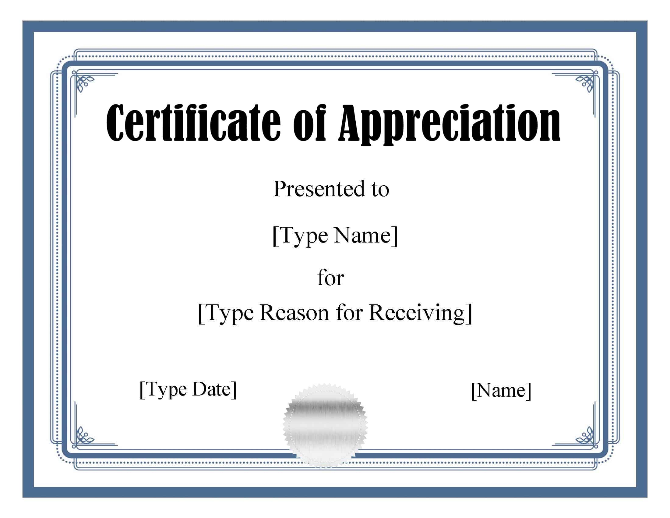 Free Certificate Template Word | Instant Download intended for Free Certificate Of Appreciation Template Downloads
