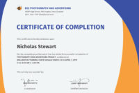 Free Completion Certificate Template In Adobe Photoshop, Illustrator throughout Certificate Of Completion Template Free Printable