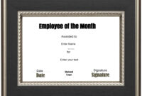 Free Custom Employee Of The Month Certificate intended for Fantastic Employee Of The Month Certificate Template Word