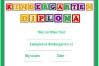 Free Custom Kindergarten Graduation Certificates pertaining to Kindergarten Certificate Of Completion Free