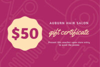 Free, Custom Printable Hair Salon Gift Certificate Templates | Canva throughout Free Printable Beauty Salon Gift Certificate Templates