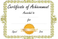 Free Customizable Certificate Of Achievement throughout Certificate Of Attainment Template