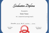Free Customizable & Printable Diploma Template for College Graduation Certificate Template