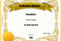 Free Customizable & Printable Diploma Template pertaining to Free School Certificate Templates