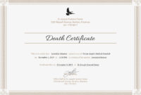 Free Death Certificate Template In Psd, Ms Word, Publisher, Illustrator in Amazing Baby Death Certificate Template