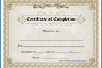 Free Editable Printable Certificate Of Completion #253 Regarding Blank within Certificate Of Completion Templates Editable