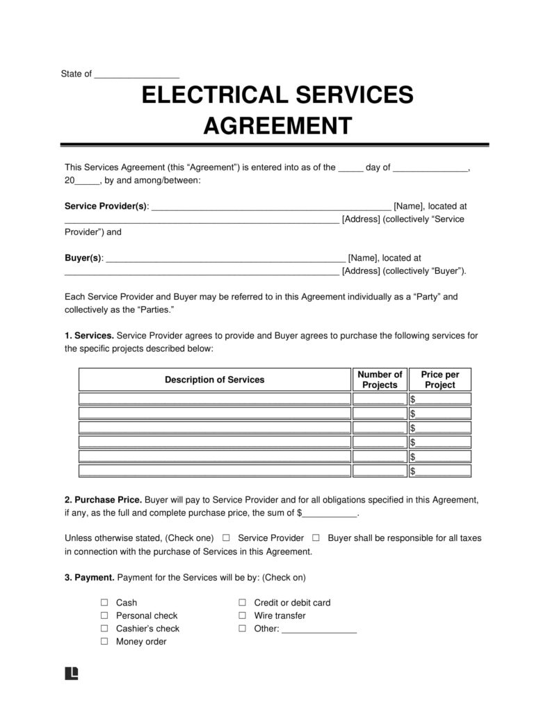Free Electrical Contract Template - Pdf &amp; Word | Legal Templates throughout Free Electrical Contract Agreement Sample