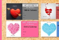 Free Gift Certificate Template | 101 Designs | Customize Online Then Print in Valentine Gift Certificate Template