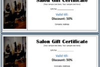 Free Gift Certificate Template: 20+ Best Printable Designs (Word, Pdf) in Fresh Free Printable Hair Salon Gift Certificate Template