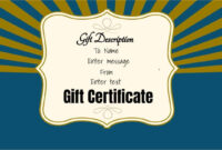 Free Gift Certificate Template | 50+ Designs | Customize Online And Print inside Fresh Donation Certificate Template