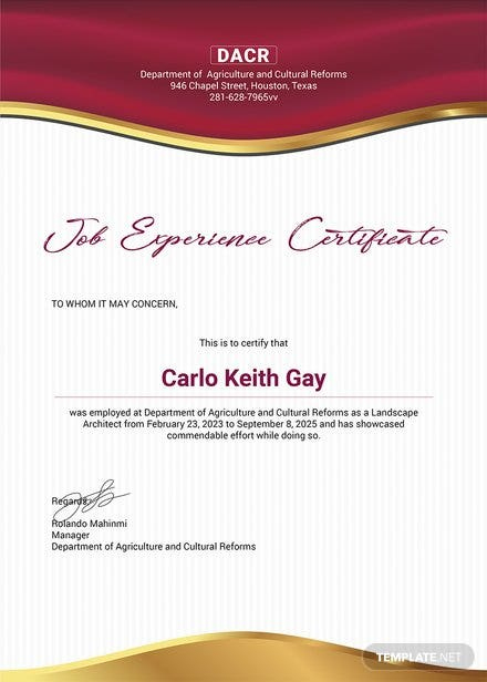 Free Job Experience Certificate Template: Download 200+ Certificates In pertaining to Template Of Experience Certificate