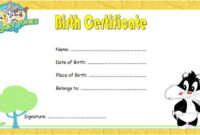 Free Kitten Birth Certificate Template (2Nd Design) In 2020 | Birth intended for Cute Birth Certificate Template