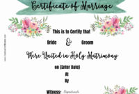 Free Marriage Certificate Template | Customize Online Then Print pertaining to Certificate Of Marriage Template
