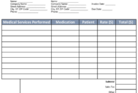 Free Medical Invoice Template - Word | Pdf - Eforms with Patient Statement For Free Clinic Template