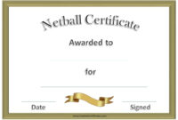 Free Netball Certificates intended for Player Of The Day Certificate Template