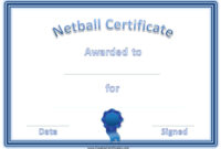 Free Netball Certificates throughout Player Of The Day Certificate Template Free