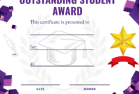 Free Outstanding Student Certificate Template | Trophycentral inside Outstanding Achievement Certificate