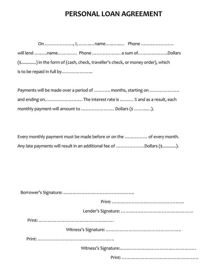 Free Personal Loan Agreement Templates (Word | Pdf) | Contract Template in Personal Loan Statement Template