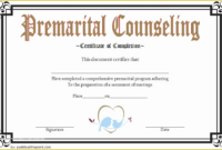 Free Premarital Counseling Certificate Of Completion Template Of with Simple Premarital Counseling Certificate Of Completion Template