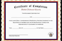 Free Premarital Counseling Certificate Of Completion Template Within regarding Premarital Counseling Certificate Of Completion Template