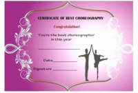 Free Printable Dance Certificates Unique Dance Certificate For Dance for Free Dance Certificate Template