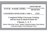 Fantastic Forklift Certification Card Template