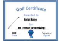 Free Printable Golf Certificates | Customizable for Fascinating Golf Certificate Template Free