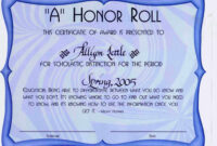 Free Printable Honor Roll Awards – Carlynstudio within New Honor Award Certificate Templates