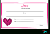 Free Printable Love Certificates Regarding Love Certificate Templates with regard to Love Certificate Templates
