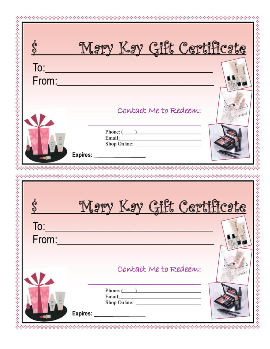 Free Printable Mary Kay Gift Certificates - Newfreeprintable with regard to New Mary Kay Gift Certificate Template