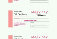 Free Printable Mary Kay Gift Certificates with regard to New Mary Kay Gift Certificate Template