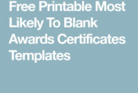 Free Printable Most Likely To Blank Awards Certificates Templates in Amazing Free Most Likely To Certificate Templates