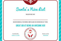 Free Printable Nice List Certificate Template - Free Santa&amp;#039;S Nice List with Santas Nice List Certificate Template Free