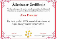 Free Printable Perfect Attendance Certificates Fresh Certificate Of in Fascinating Perfect Attendance Certificate Template Editable