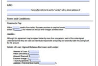 Free Printable Personal Loan Agreement Form (Generic) regarding Personal Loan Repayment Contract Template