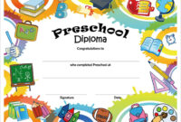 Free Printable Preschool Diplomas | Kindergarten Graduation Regarding throughout Pre Kindergarten Diplomas Templates Printable Free