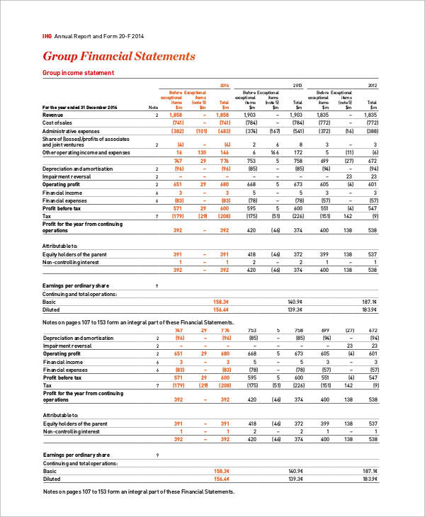 Free Printable Statement Forms In Pdf pertaining to Annual Income Statement Template
