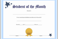 Free Printable Student Of The Month Certificate Templates with regard to Free Printable Student Of The Month Certificate Templates