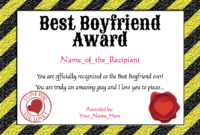 Free Romance And Valentine'S Day Certificates At Clevercertificates for Best Boyfriend Certificate Template