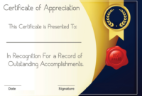 Free Sample Format Of Certificate Of Appreciation Template Throughout with Best Employee Award Certificate Templates