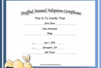 Free Stuffed Animal Adoption Certificate - Triptychwallartphotography intended for Fresh Stuffed Animal Adoption Certificate Editable Templates
