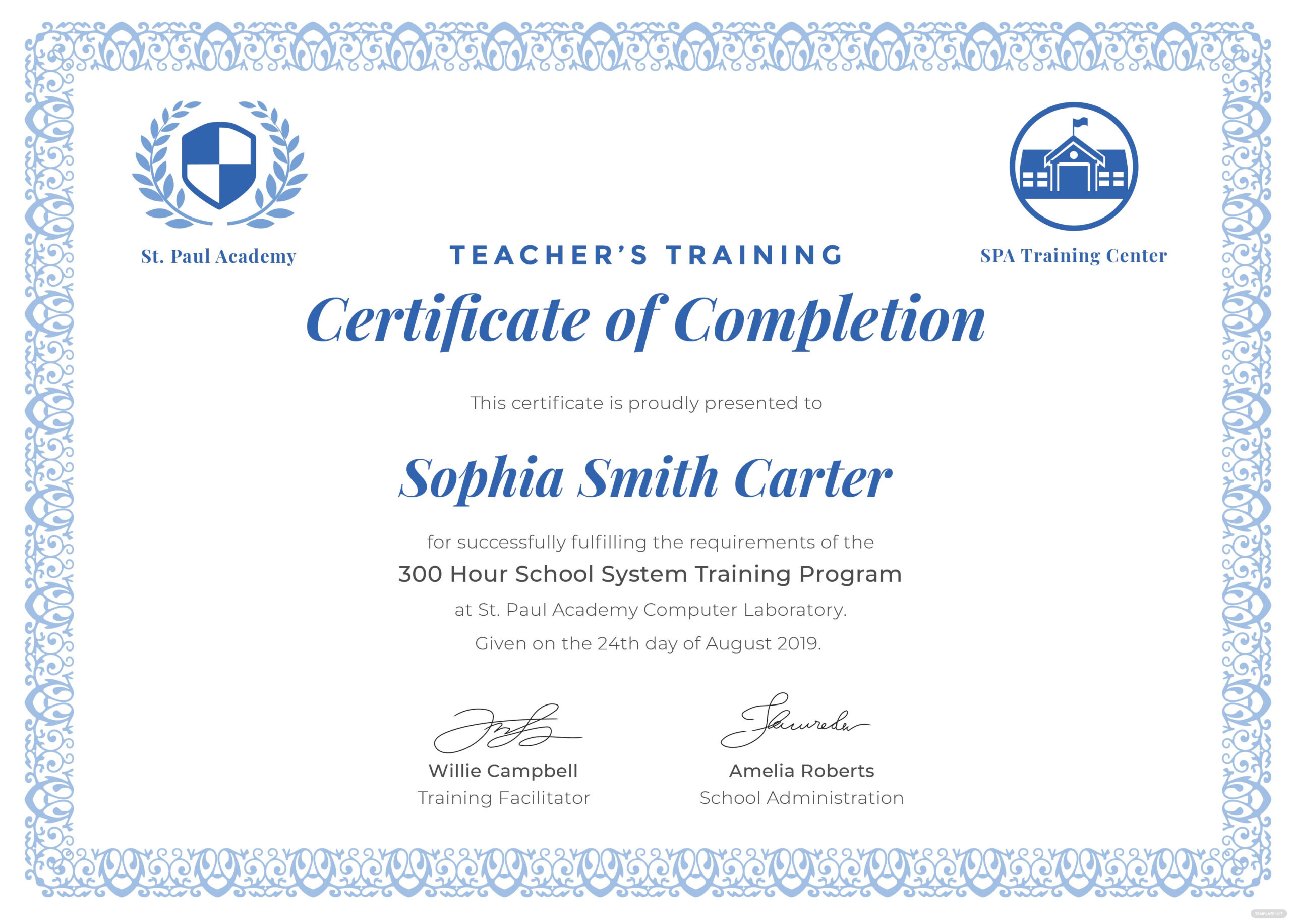 Free Teacher'S Training Completion Certificate Template In Adobe regarding Fascinating Training Course Certificate Templates