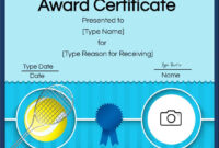 Free Tennis Certificates | Edit Online And Print At Home inside Editable Tennis Certificates