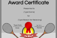 Free Tennis Certificates | Edit Online And Print At Home throughout New Tennis Achievement Certificate Template