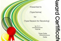 Free Tennis Certificates | Edit Online And Print At Home with regard to Tennis Gift Certificate Template